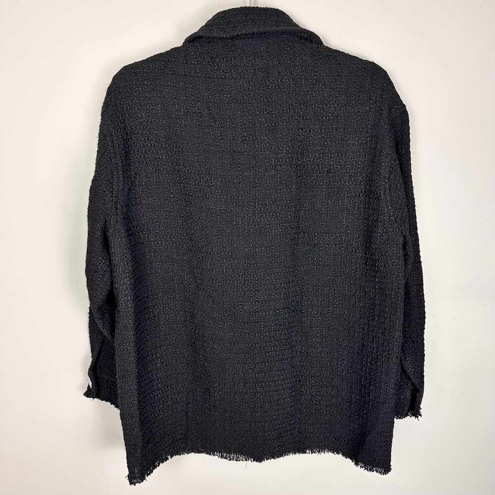 Zara Boulcé Tweed Black Classic Shacket Size XS NWT Old Money Corpcore Workwear - Picture 9 of 9